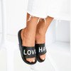 Жіночі чорні тапочки з написом HATE &amp; LOVE - Взуття