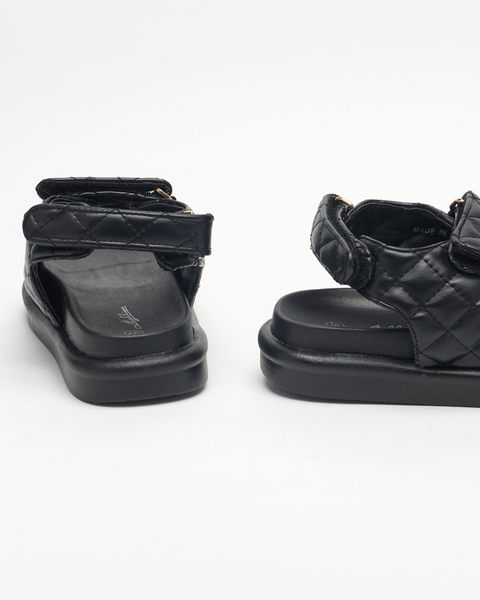 Жіночі стьобані чорні босоніжки Acuq - Взуття