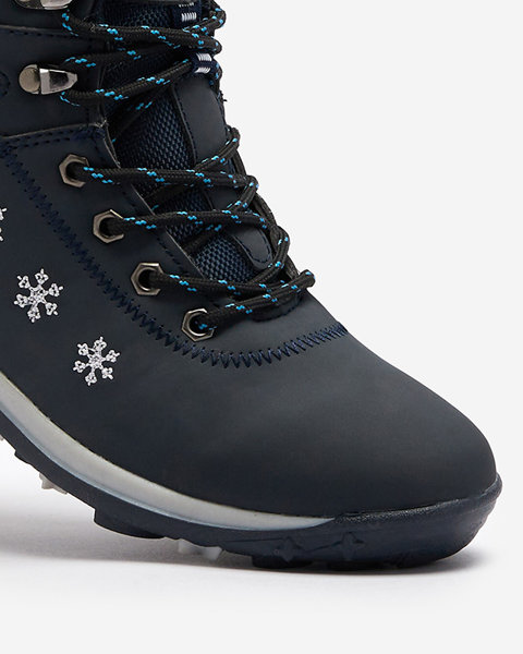 Жіночі темно-сині зимові черевики зі сніжинками Sniesavo - Взуття