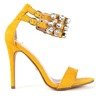 Жовті босоніжки на шпильці з цирконами Elvine - Взуття 1