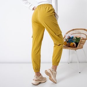 Жовті жіночі штани PLUS SIZE